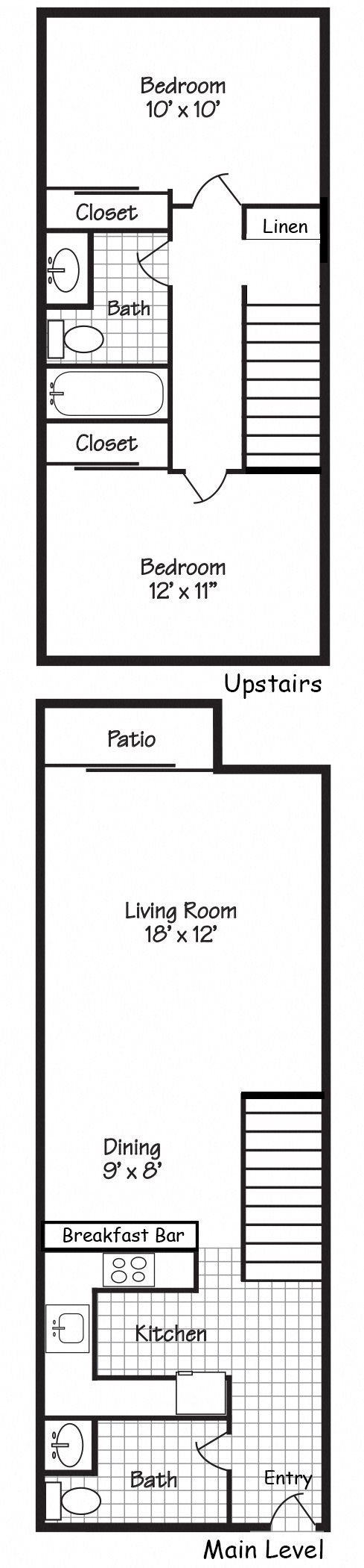 2 Bedroom 1.5 Bathroom 1,034SF 2 Bedroom 1.5 Bathroom 1,034SF
